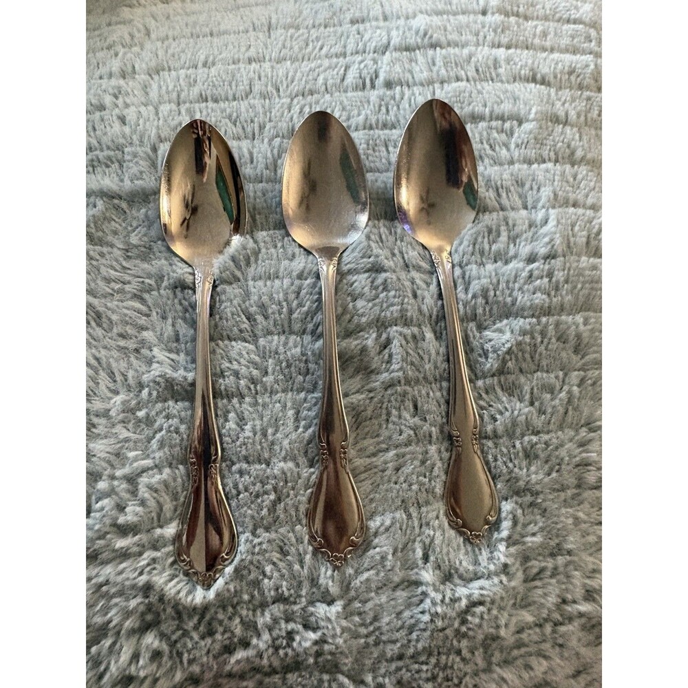 Oneidacraft Deluxe Chateau Stainless Steel Youth Flatware Spoon 1970s Includes 3